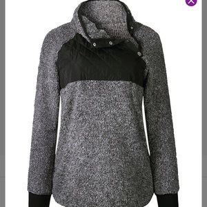 Sherpa quilted sweatshirt, size Large